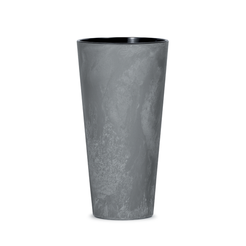 Горщик для квітів пластиковий Prosperplast Tubus Slim Beton Effect DTUS300E-425U темно-сірий