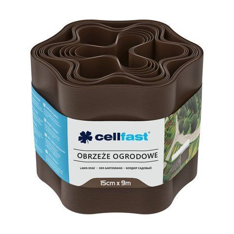 Бордюр садовий Cellfast 15 см &times; 9 м (30-012H) хвиля, коричневий, Коричневий