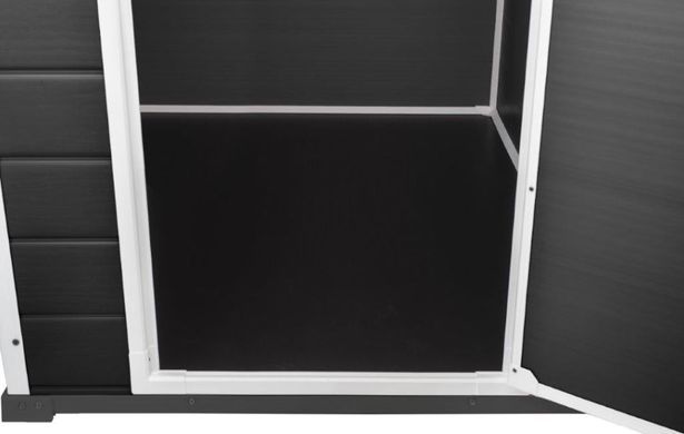 Садовий пластиковий будиночок Keter Essential 6x4 (184смх112см) графіт/білий 263895