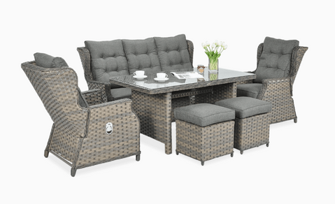 Комплект садових меблів Focus Garden Baltimore Dining + пуфи 003065 меланж, Меланж