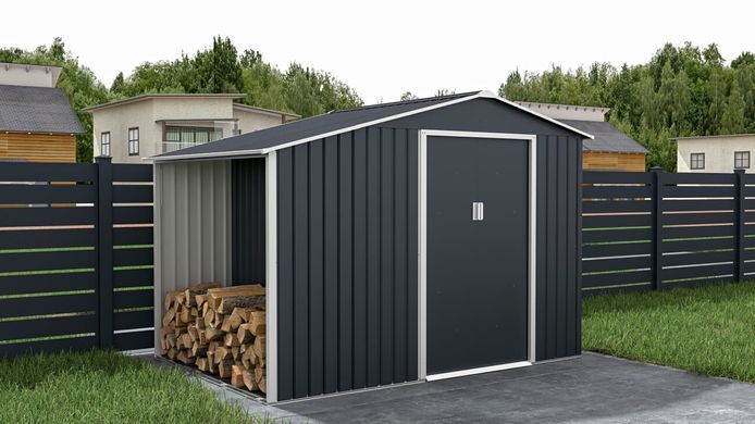 Садовый домик металлический HardMaster Madison 9x6 Cold Grey 003997 (278х191 см)