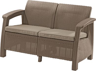 Диван пластиковый Keter Corfu Love Seat 258974 капучино