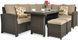 Угловой диван из техноротанга Focus Garden SANTANA DINING 002692 коричневый
