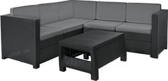 Комплект садових меблів (кутовий диван+столик) Allibert Provence Set With Coffee Table 227778 графіт