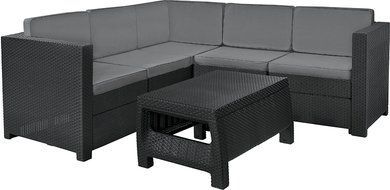 Комплект садовой мебели (угловой диван+столик) Allibert Provence Set With Coffee Table 227778 графит