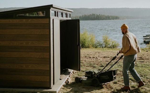 Садовый домик пластиковый Keter Signature Pent 7x7 (216см х 218см) 259814 орех