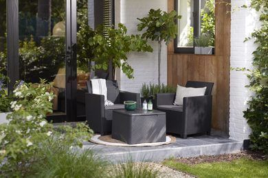 Комплект садовых пластиковой мебели Keter Claire Balcony 253065 графит, Тёмно-серый