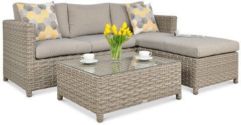 Кутовий диван + столик Focus Garden Marco Caffe 002696 бежевий