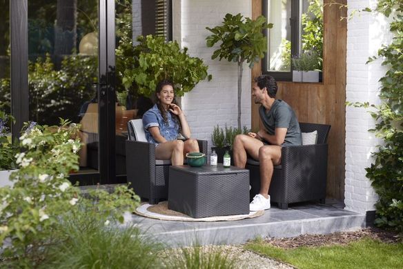 Комплект садовых пластиковой мебели Keter Claire Balcony 253065 графит, Тёмно-серый