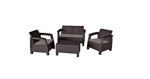 Комплект садових меблів Keter Bahamas Set 230683 коричневий, Коричневий