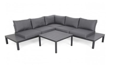 Комплект садових меблів (кутовий диван + столик) алюміній Home Garden Burgos Grey/Gray 865942