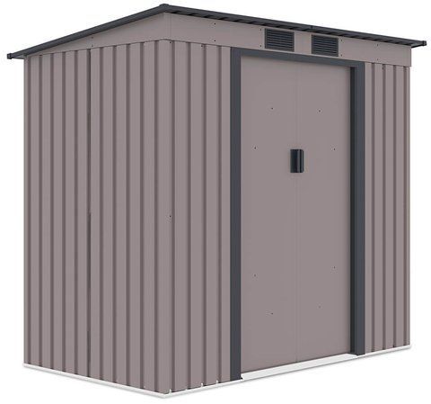 Сарай для инструментов металлический HardMaster Oregon 7x4 Warm Grey 004031 (201х121 см)