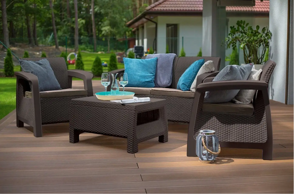 Комплект садовой мебели Keter Bahamas Set 230683 коричневый, Коричневый