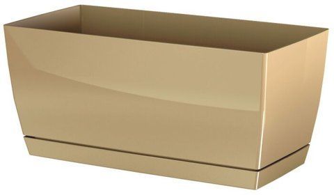 Горщик для квітів пластиковий Prosperplast Coubi Case P DUPP400-7502U колір кава з молоком