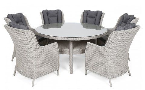 Набір садових меблів Home Garden Bristol Round Elegant 150 cm White / Grey 6+1 946651