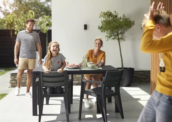 Стілець пластиковий з підлокітниками Keter Julie Dining Chair 246188 графіт