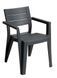 Стілець пластиковий з підлокітниками Keter Julie Dining Chair 246188 графіт
