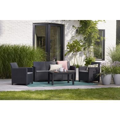 Комплект садових меблів Keter Claire 5 seater set with Orlando big table 252698 графіт
