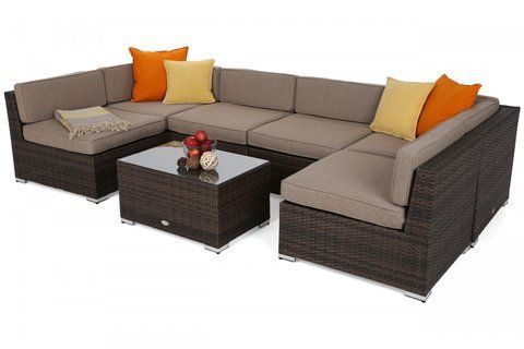 Комплект садових меблів Home Garden Kansas Maxi Brown з подушками коричневий