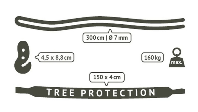 Комплект монтажный для кресла-гамака TreeMount La Siesta 005031 черный, Черный