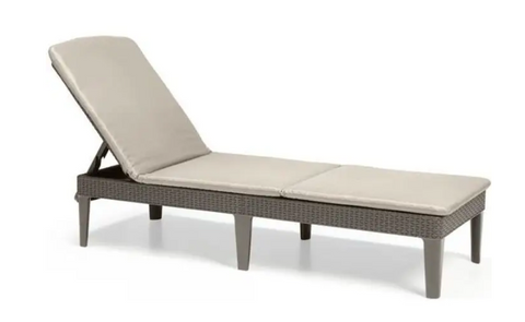 Шезлонг садовый пластиковый с матрасом Keter Jaipur with cushion 255884 капучино