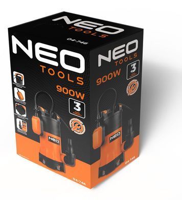 Занурювальний насос для брудної води 900W, 16 000 л/год Neo Tools 04-746