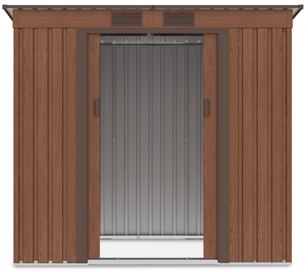 Сарай для инструментов металлический HardMaster Oregon 7x4 Walnut 004030 (201х121 см)