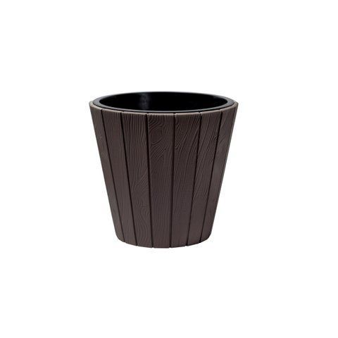 Горшок для цветов PROSPERPLAST Woode DBWO490-R222 коричневый