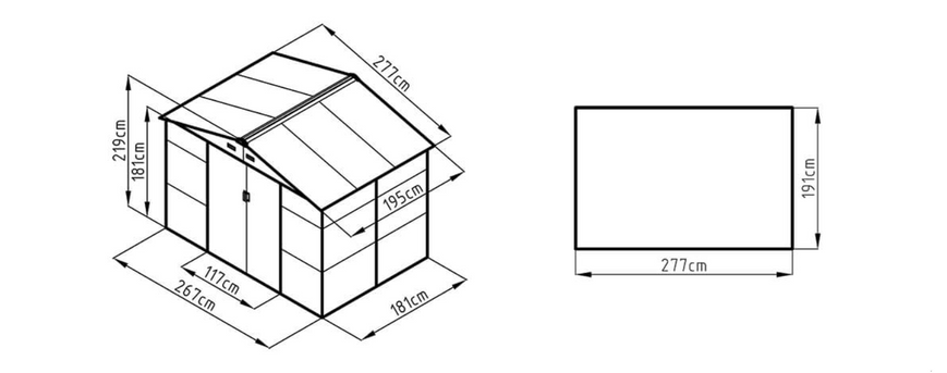 Сарай для инструментов металлический HardMaster Montreal 9x6 Cold Grey 003103 серый