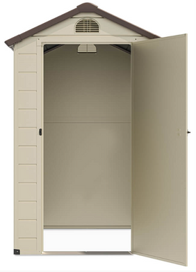 Пластиковий садовий будиночок HardMaster VERMONT 4х3 Beige 003465 (134x104 см)