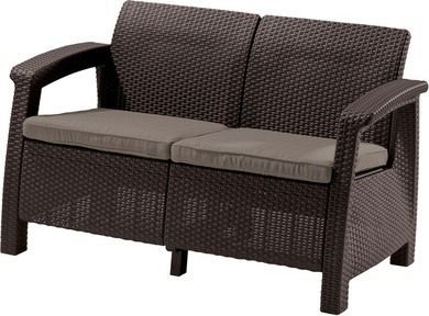 Диван пластиковый Keter Corfu II Love Seat 258946 коричневый