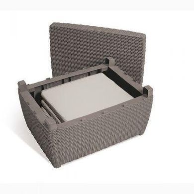 Набір пластикових садових меблів Keter Mia Set With Cushion Box 231416 капучино