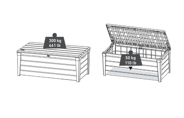 Ящик для хранения Keter Brushwood Storage Box 455L 230418 серый/антрацит