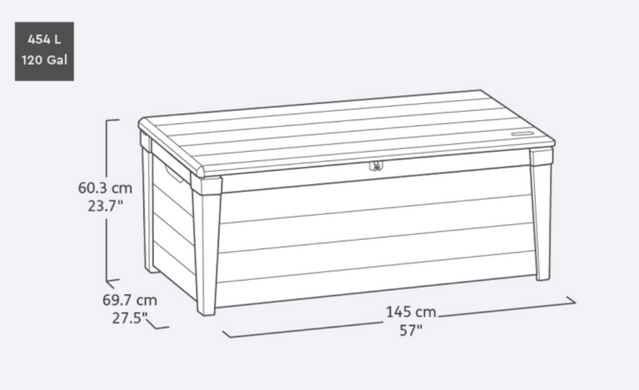 Ящик для хранения Keter Brushwood Storage Box 455L 230418 серый/антрацит