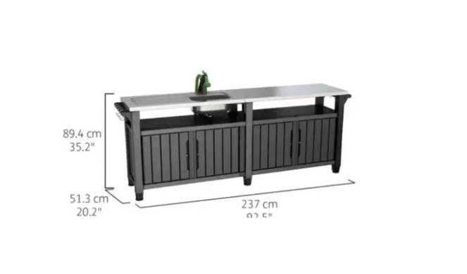 Садовый барный стол для барбекю Keter Unity Chef 415 L 249459 графит, Графит