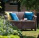 Диван пластиковый Keter Corfu II Love Seat 258946 коричневый