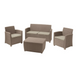 Набір пластикових садових меблів Keter Mia Set With Cushion Box 231416 капучино