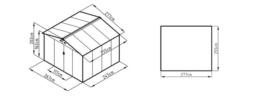 Сарай для инструментов металлический HardMaster Hudson 9x8 Walnut 003392