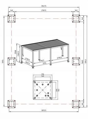 Терасна пергола HardMaster Premium 3x6 антрацит 001292
