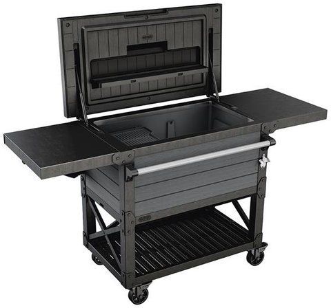Садовый стол на колесах Keter Patio Cooler с поддоном для льда 255187 графит, Графит