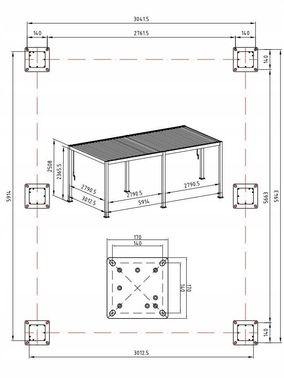 Террасная пергола HardMaster Premium 3x6 белый 001326 (навес для террасы)