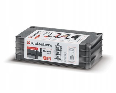 Стеллаж пластиковый Kistenberg Stackaro Solid 60 KSS60L4HD-S411 черный