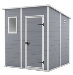 Садовый пластиковый домик Keter Manor Pent 6 x 6 249348 серый - белый