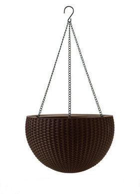 Горщик підвісний для квітів Keter Rattan Style Hanging 8,6л. 229544 коричневий