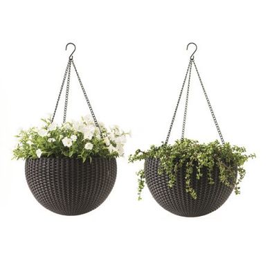 Горщик підвісний для квітів Keter Rattan Style Hanging 8,6л. 229544 коричневий