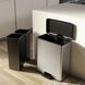 Ведро с педалью для мусора Duo Deco Bin эффект металла 26 л + 26 л Curver 251002