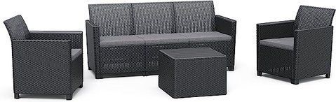Комплект садових меблів Keter Claire 5 seater set with storage table 253075 графіт, Графит