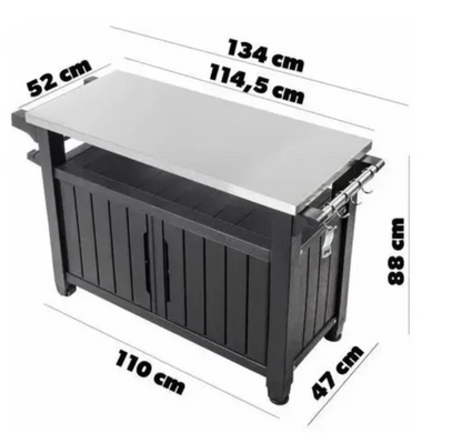Садовый стол для барбекю Keter Unity XL 207л. стол для гриля 263918 орех