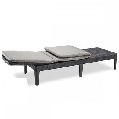 Шезлонг пластиковый Keter Jaipur with cushion c матрасом графит 238416