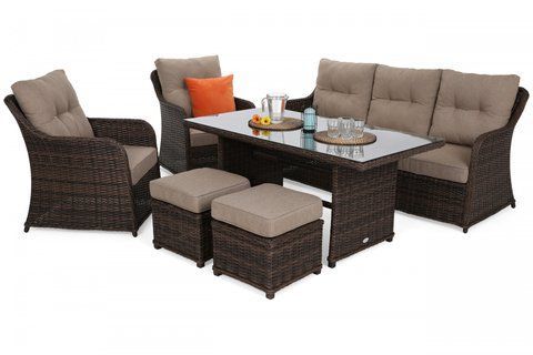 Садові меблі з ротанга Home Garden Bergamo Brown Mat / Brown Melange